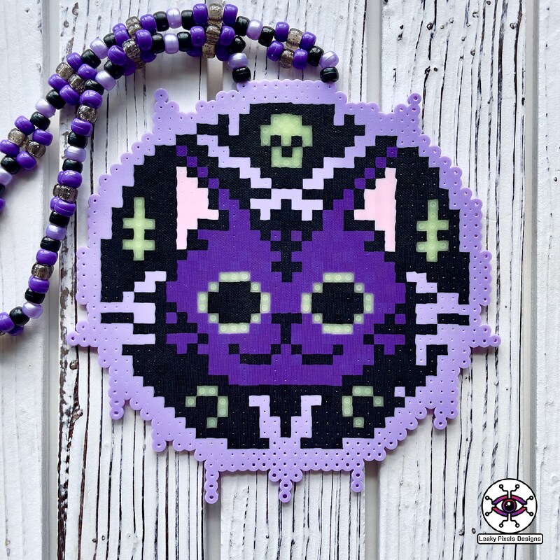 Cat Witchcraft Perler Necklace